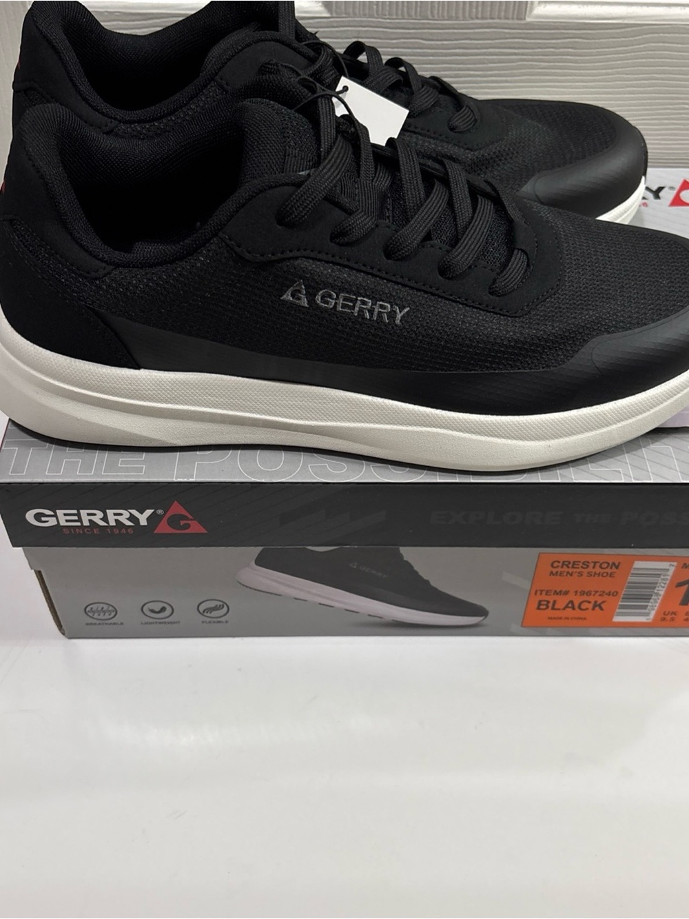 Gerry Weber Men's Black Knit Sneaker with White Midsole Available in Gray too